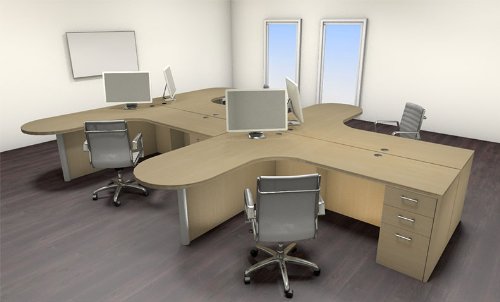 UTM Furniture Modern Executive Office Workstation Desk Set, CH-AMB-S40