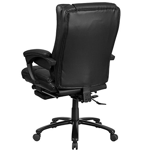 Flash Furniture High Back Black Leather Executive Reclining Swivel Chair with Lumbar Support, Comfort Coil Seat Springs and Arms