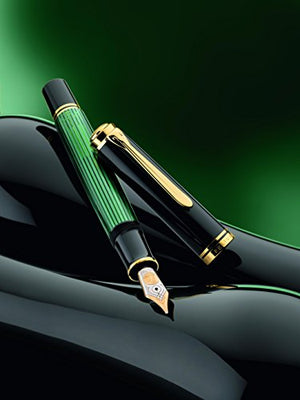 Pelikan Souverän M600 Fountain Pen, Medium Nib, Black/Green, 1 Each (980029)