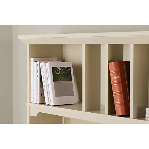 Bush Furniture Salinas 60W L Shaped Desk with Hutch in Antique White