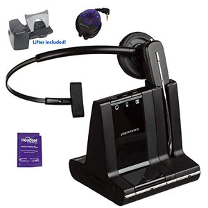 Plantronics Savi W740 Wireless Headset System Bundled with Lifter, Busy Light and Headset Advisor Wipe - Professional Package
