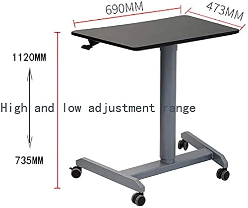 Mobile Standing Desk Laptop Stand Lectern Workstation with Wheels - Height Adjustable - Black