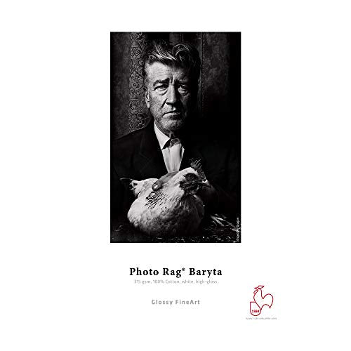 Hahnemuhle Photo Rag Baryta 315, 100% Cotton High Gloss, Natural White Inkjet Paper, 315gsm, 24"x39' Roll, 3" Core