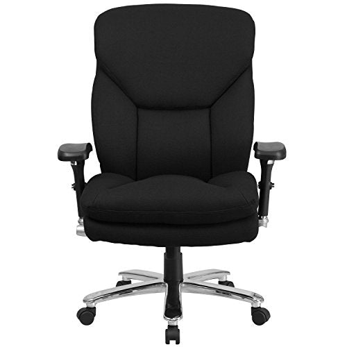 Flash Furniture HERCULES Series 24/7 Intensive Use Big & Tall 400 lb. Rated Black Fabric Executive Swivel Chair with Lumbar Knob