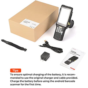 MUNBYN 088P 2024 Long-Range Android Barcode Scanner with Zebra 4850 Scanner, Android 11 PDA, Number Pad & Pistol Grip, IP65 Rugged 4G - Warehouse Inventory Scanner