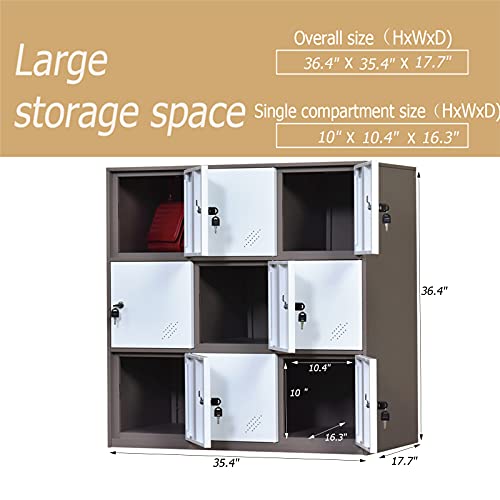 Shool and Home Locker Organizer Storage for Kids,Playground Metal Shoes and Bag Storage Cabinet (White)