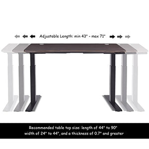 Tangkula Dual Motor Standing Desk Electric Height Adjustable Ergonomic Stand Up Desk Home Office Workstation (Brown)