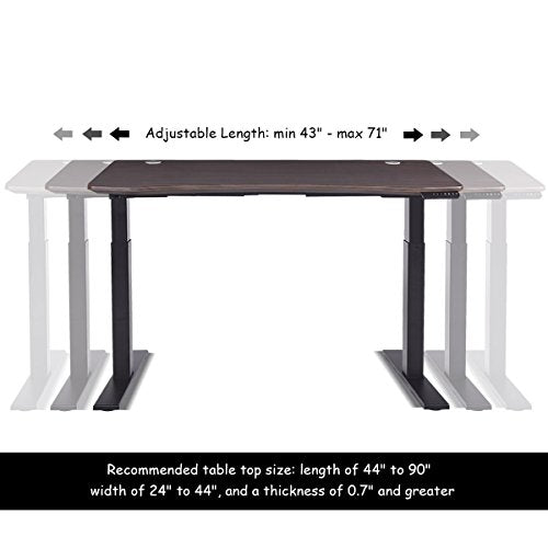 Tangkula Dual Motor Standing Desk Electric Height Adjustable Ergonomic Stand Up Desk Home Office Workstation (Brown)