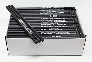 Pencil Guy Promotional Personalized Imprinted Black Matte Round Pencils - 1000 per box