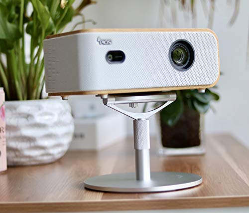 PIQS Q1 Home 4D Auto Keystone Pico Projector Bundle with Portalbe Projector Stand- Silver