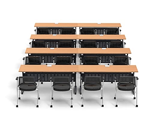 Team Tables 16 Person Folding Training Meeting Seminar Classroom Tables with Power+USB Outlet