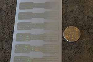 10000 Silver Hologram Dogbone Tamper Evident High Security Labels Stickers (1.75 Inch X .35 Inch)