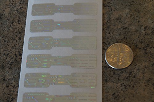 10000 Silver Hologram Dogbone Tamper Evident High Security Labels Stickers (1.75 Inch X .35 Inch)