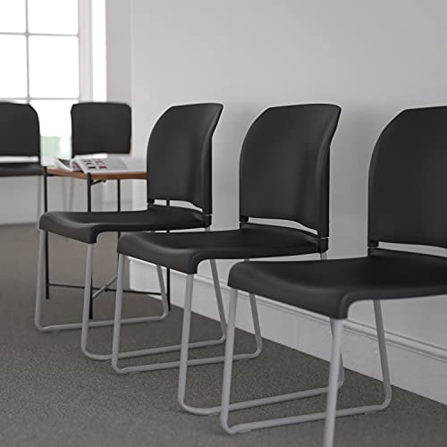 Flash Furniture Stacking Chair Bundle - 4 Pk. Hercules Series 1000 lb. Capacity & 5 Pack Hercules Series 880 lb. Capacity Black Vinyl & Full Back Stack Chair
