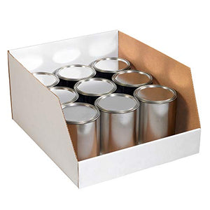 Aviditi Jumbo Corrugated Cardboard Storage Bins, 20"x 18"x 10", White, Pack of 25, for Warehouse, Garage and Home Organization