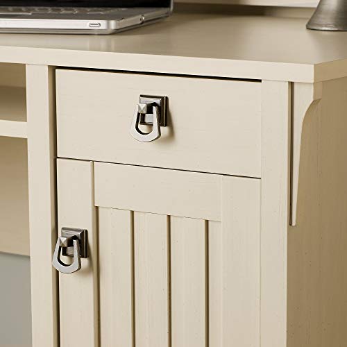 Bush Furniture Salinas L Shaped Desk with Storage in Antique White