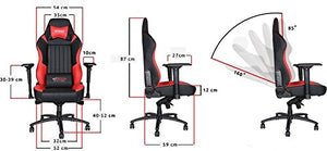 GT OMEGA EVO XL Racing Gaming Chair with Lumbar Support - Heavy Duty Ergonomic Office Desk Chair with 4D Adjustable Armrest & Recliner - PVC Leather Esport Seat for Racing Console - Black & Red