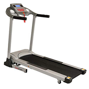 Sunny Health & Fitness Electric Folding Treadmill with Auto Incline, LCD and Pulse Monitor, Speakers, Shock Absorb, 285 LB Max Weight and Body Fat Calculator - SF-T7873,Gray