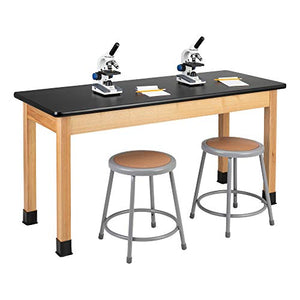 Learniture Heavy-Duty School Science Lab Table with Laminate Top - 24" x 60" x 30", Black