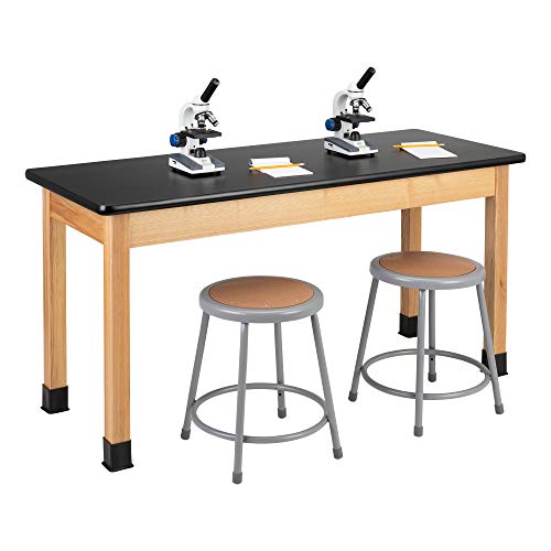 Learniture Heavy-Duty School Science Lab Table with Laminate Top - 24" x 60" x 30", Black