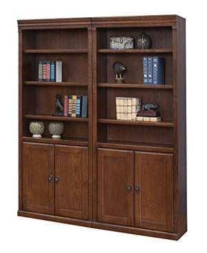 Martin Furniture Huntington Oxford Library Bookcase With Lower Doors, Burnish Finish, Fully Assembled