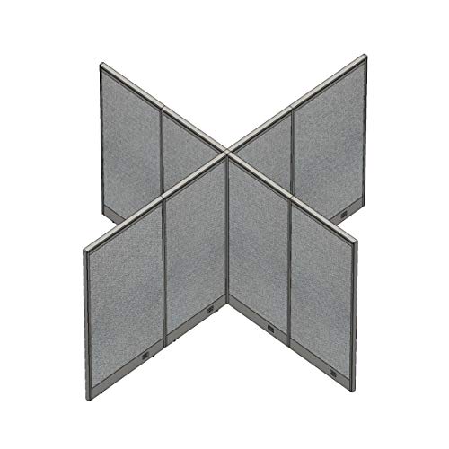 GOF Freestanding X-Shaped Office Partition - Large Fabric Room Divider Panel - 120"D x 132"W x 48"H