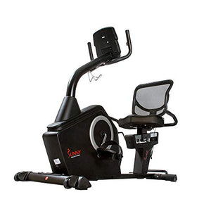 Sunny Health & Fitness Programmable Recumbent Bike - SF-RB4850, Black