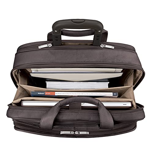 Solo New York Walker Leather Rolling Laptop Bag, Espresso