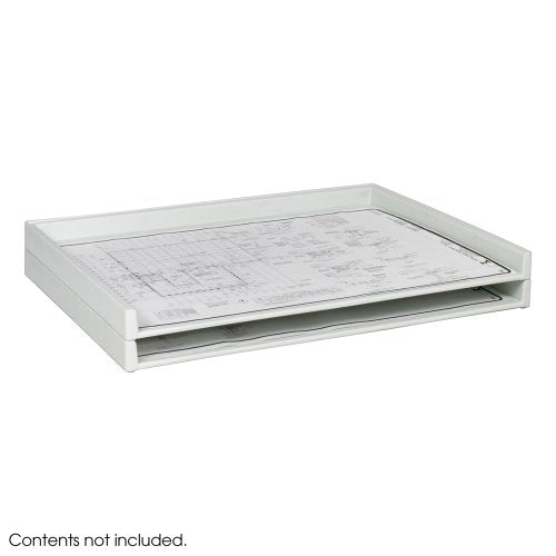 Giant Stack Trays, Fits 42 x 32" Sheets, Plastic, 40 Lb Capacity, White, 2/Box SAF4899