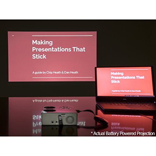 AAXA P6 Mini LED Projector (New 2018 Model) with Rechargeable Battery - Supports 1080p HD, Compatible with Fire TV, iPhone, iPad, PS4, Xbox, HDMI, Onboard Media Player, for Home Theater, Business