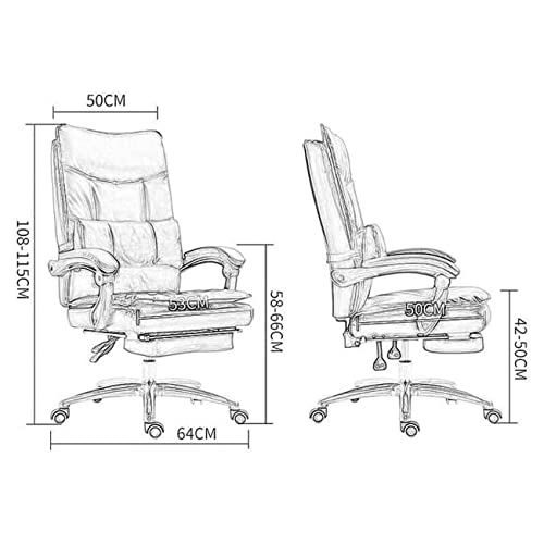 HUIQC Managerial Executive Chair with 170° Recline, Lumbar Pillow, Footrest - Khaki
