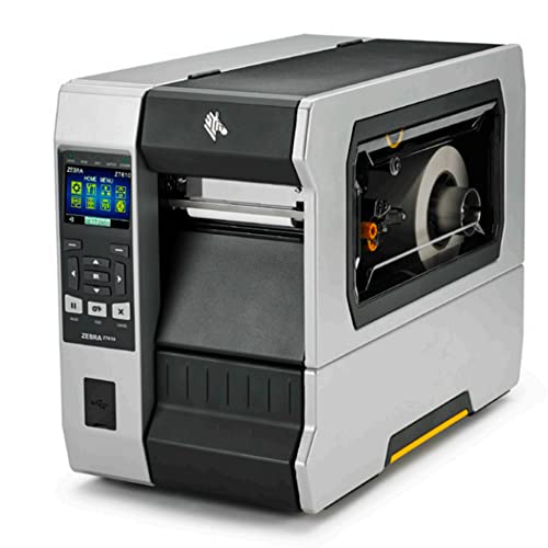 Ybpitt Industrial Barcode Label Printer - Zebra ZT610 600 dpi Thermal Transfer and Direct Thermal - Serial, USB, Ethernet, Bluetooth 4.0 - 4.09" Print Width, Monochrome, Tear Bar ZT61046 - JTTANDS
