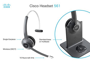 Cisco Wireless On-Ear DECT Headset with Multi-Source Base - Charcoal