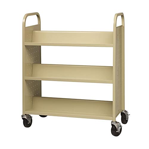 Hirsh Industries Double Sided Book Cart - Putty 21785