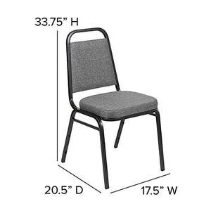 Flash Furniture 4 Pack HERCULES Series Stacking Banquet Chair - Gray Fabric/Silver Vein Frame