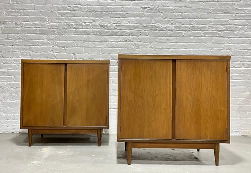 Lschool Mid Century Modern Walnut Jr. CREDENZAS/Sideboards, Pair
