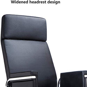 HJJWL Executive Leather High-Back Office Desk Chair with Casters, Black