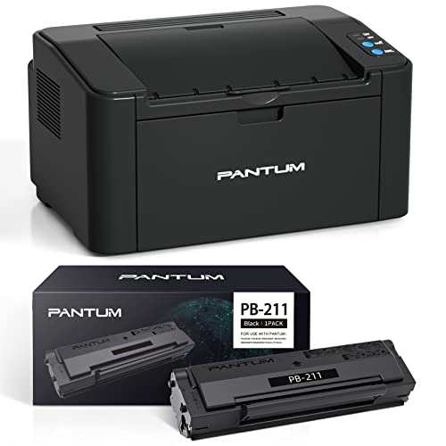 Wireless Small Laser Printer Black and White Monochrome Laser Printer for Home Use with Mobile Printing and School Student, Pantum P2502W with PB-211 Toner