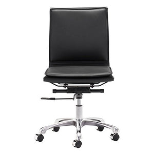 Zuo Lider Plus Armless Office Chair, Black