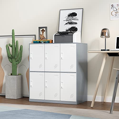 Metal Storage Cabinet with Card Slot - White+Gray 37.8" L*37.8" W*4.33" H