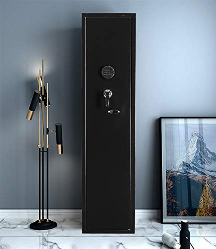 Superday Large Rifle Safe for Home Safety, Quick Access 4-Gun Electronic Metal Gun Security Cabinet, Gun Safes for Refiles and Shotguns, Removable Storage Shelf