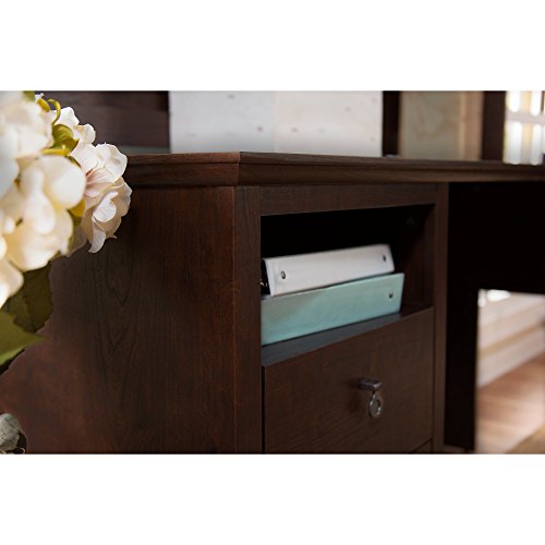 Bush Furniture Buena Vista 60W L Shaped Desk in Madison Cherry