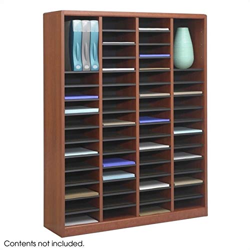 Safco Products 9331CY E-Z Stor Wood Literature Organizer, 60 Compartment, Cherry