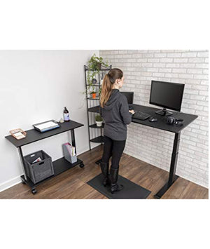 Stand Up Desk Store Two Level Rolling Printer Stand/Desk Shelf | Increase Usable Desk Space While Making Room for a Printer and Supplies (42", Black)