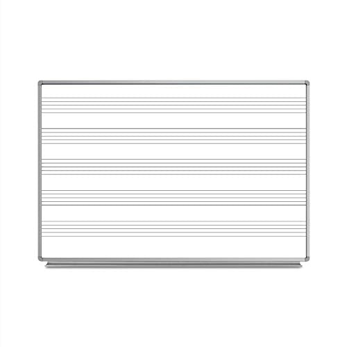 Offex 72"W x 48"H Wall-Mount Magnetic Music Notation Whiteboard for Home, School, Classroom