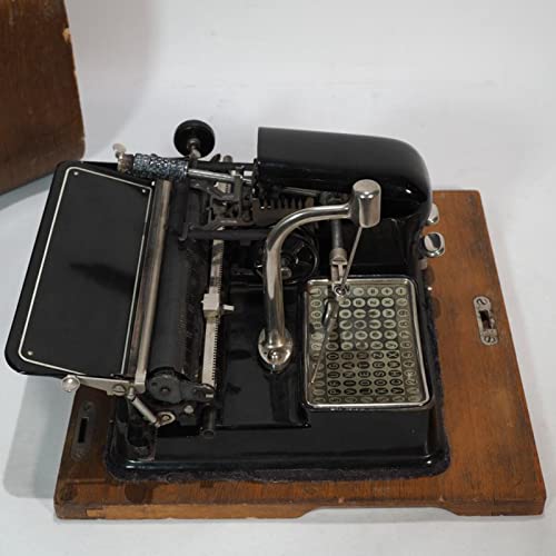 Amdsoc Rare Pointer English Typewriter with Ribbon and Wooden Box
