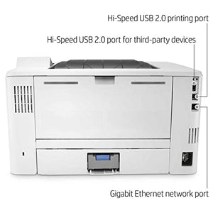 HP Laserjet Enterprise M406 dn Single-Function Wired Monochrome Laser Printer, White - Print Only - 2.7" LCD, 42 ppm, 1200 x 1200 dpi, Automatic Duplex Printing, USB 2.0 and Ethernet Connectivity