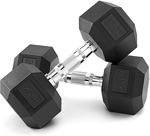 25 lb Dumbbells Set of 2, Weights Dumbbells Set, Strength Training Equipment Dumbbells for Women and Men, Exercise Dumbbells for Body Fitness Home, Office, Gym