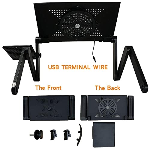YFSDX Laptop Stand Table with Mouse Pad Adjustable Folding Ergonomic Design Stands Notebook Desk