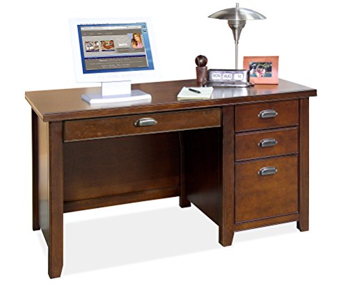 Martin Furniture TLC540 Tribeca Loft Cherry Single Pedestal Desk-Fully Assembled